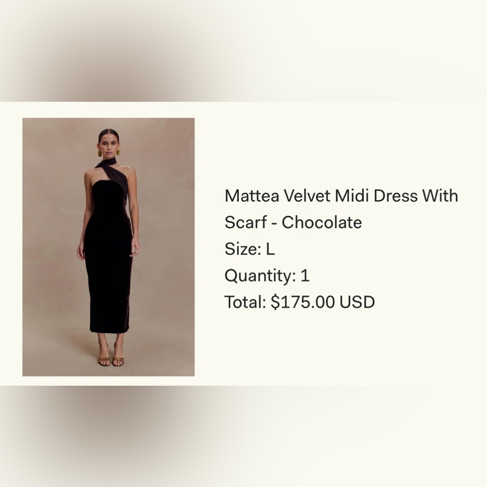 Meshki Velvet Midi Dress - Chocolate